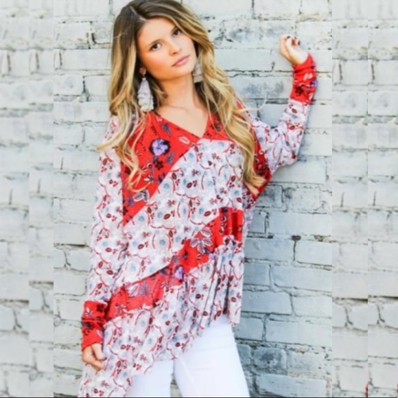 Free People Boho Long Sleeve Floral Blouse - Picture 10 of 10